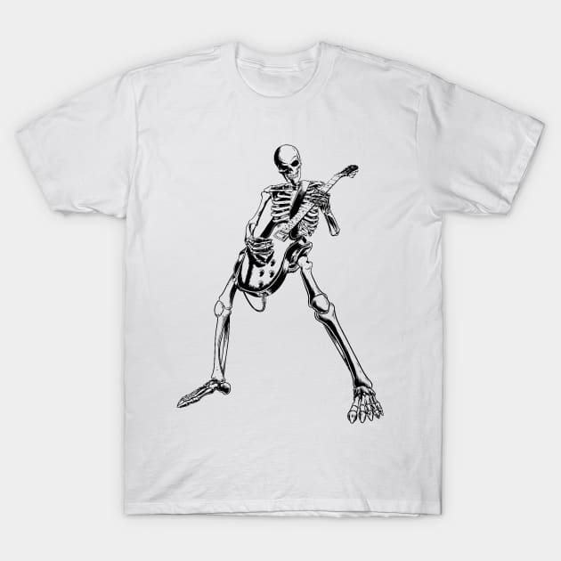 Halloween Skeleton Rocker Ghitar T-Shirt by igybcrew